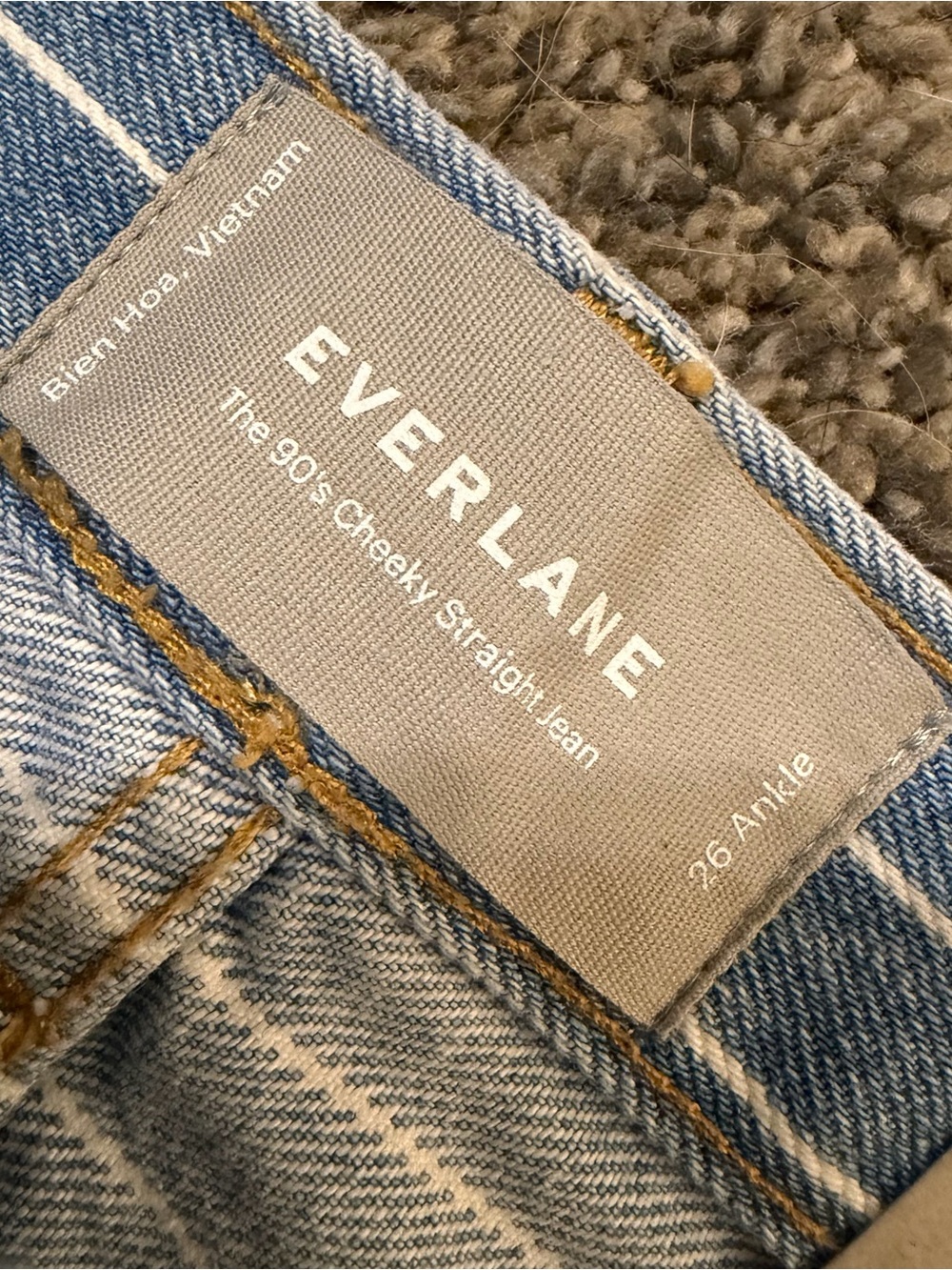 NWT Everlane The 90s Cheeky Straight Ankle Jean Pinstripe Blue - Picture 5 of 6